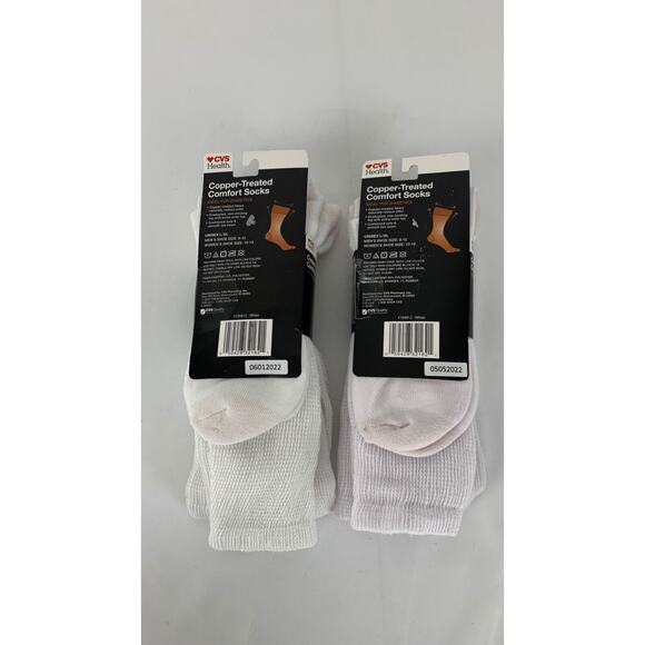 CVS Health Copper Treated Comfort Socks 2 Pack 6 Pair Crew Length Size L/XL - Picture 4 of 5